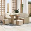 vidaXL Garten-Sofa-Set mit Kissen 8 pcs Beige Poly Rattan