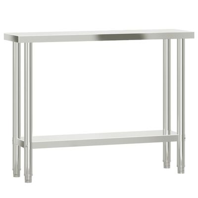 vidaXL Küchen-Arbeitstisch mit Aufsatzboard 110x30x150 cm Edelstahl