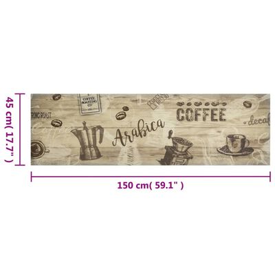 vidaXL Küchenteppich Waschbar Kaffee Braun 45x150 cm Samt