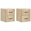 vidaXL Wandmontierter Nachttisch 2 pcs Sonoma-Eiche 34,5 x 33 x 40 cm