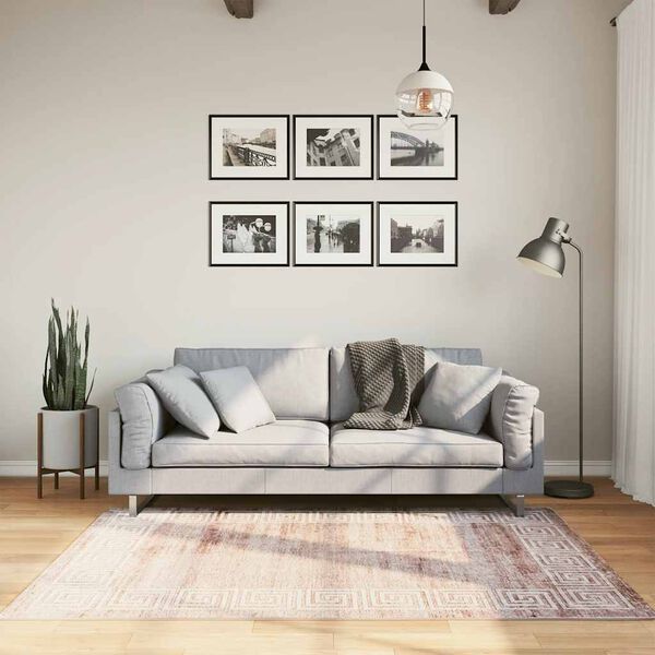 vidaXL Teppich Waschbar Beige 120x170 cm Rutschfest