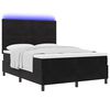 vidaXL LED Boxspringbett mit Matratze Schwarz 140 x 190 cm Stoff