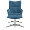 vidaXL Relaxsessel mit Hocker Blau Samt