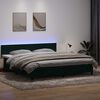 vidaXL Boxspringbett mit Matratze & LED Dunkelgr&uuml;n 180x210 cm Samt