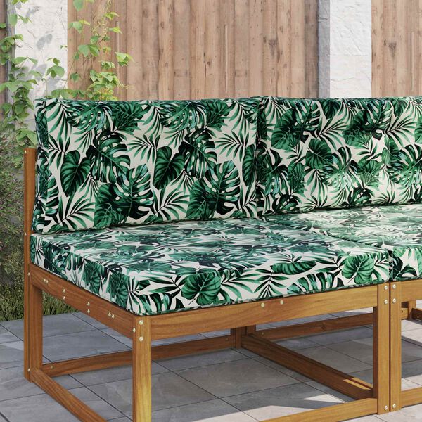 vidaXL Sofakissen f&uuml;r drau&szlig;en 2 pcs Blattmuster Polyester