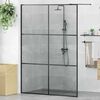 vidaXL Walk-in Duschwand Schwarz 140 x 195 cm Geh&auml;rtetes Glas