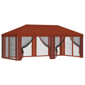vidaXL Pavillon Dach mit Seitenw&auml;nden 6 x 3 m Terrakotta Polyester 190