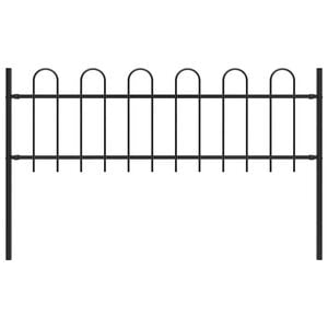 vidaXL Gartenzaun BOXTEL mit B&uuml;gelaufsatz Stahl 170 x 60 cm Schwarz