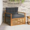 vidaXL Outdoor-Sofagarnitur Massives Akazienholz und Polyester Natur
