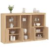 vidaXL Sideboard mit LED-Leuchten Sonoma-Eiche 162x37x100 cm