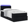 vidaXL Ottoman-Bett mit Matratze & LEDs Schwarz 90x190 cm Stoff
