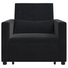 vidaXL Einzel-Schlafsofa mit R&auml;dern Schwarz 90 x 165 x 87 cm Samt