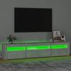 vidaXL TV-Schrank mit LED-Leuchten Betongrau 195x35x40 cm