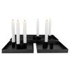 House Nordic 3-tlg. Tablett-Set Helena mit Kerzenhaltern Schwarz