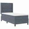 vidaXL Boxspringbett mit Kopfteil Dunkelgrau 100 x 200 cm Samt