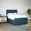 vidaXL Boxspringbett mit Matratze Dunkelblau 140x200 cm Samt