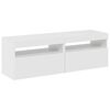 vidaXL TV-Schränke mit LED-Leuchten 2 Stk. Hochglanz-Weiß 60x35x40 cm