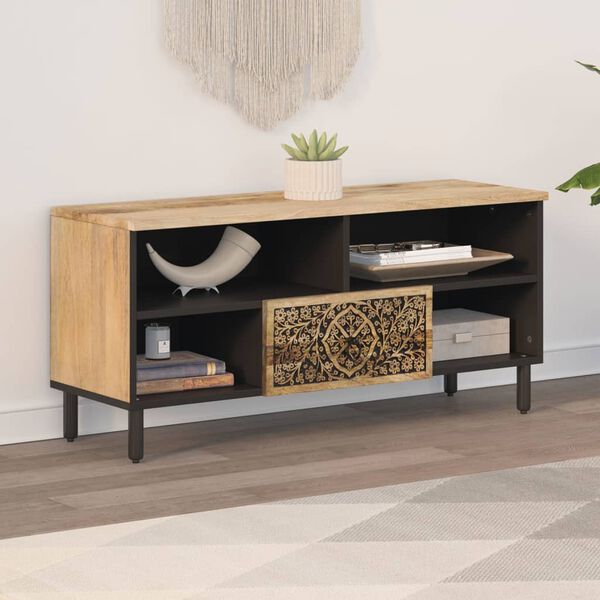 vidaXL TV-Schrank 100x33x46 cm Massivholz Mango