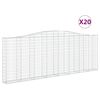 vidaXL Gabionen mit Hochbogen 20Stk. 400x30x140/160cm Verzinktes Eisen
