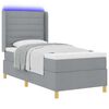 vidaXL Boxspringbett mit Matratze Hellgrau 80 x 200 cm Stoff