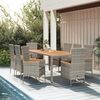 vidaXL 9-tlg. Garten-Essgruppe mit Kissen Grau Poly Rattan