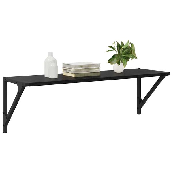 vidaXL Wandregale 2 pcs Schwarz Eichen-Optik 80 x 25 x 25,5 cm