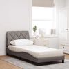 vidaXL Bett mit Matratze Taupe 90x200 cm Stoff