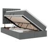 vidaXL LED-Speicherbett mit Matratze Dunkelgrau 120 x 190 cm Stoff