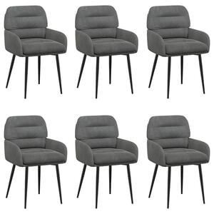 vidaXL Esszimmerst&uuml;hle 6 pcs Samt Dunkelgrau 59 x 59,5 x 90 cm