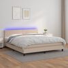 vidaXL Boxspringbett mit Matratze & LED Cappuccino-Braun 160x200cm