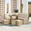 vidaXL Garten-Sofa-Set mit Kissen mit Speicher 8 pcs Beige und Creme