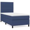 vidaXL Boxspringbett mit Matratze Blau 90x200 cm Stoff