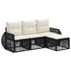 vidaXL Gartensofa-set 4 stk. Schwarz und Cremewei&szlig; Poly-Rattan