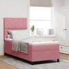 vidaXL LED Boxspringbett mit Matratze Rosa 100 x 200 cm Stoff