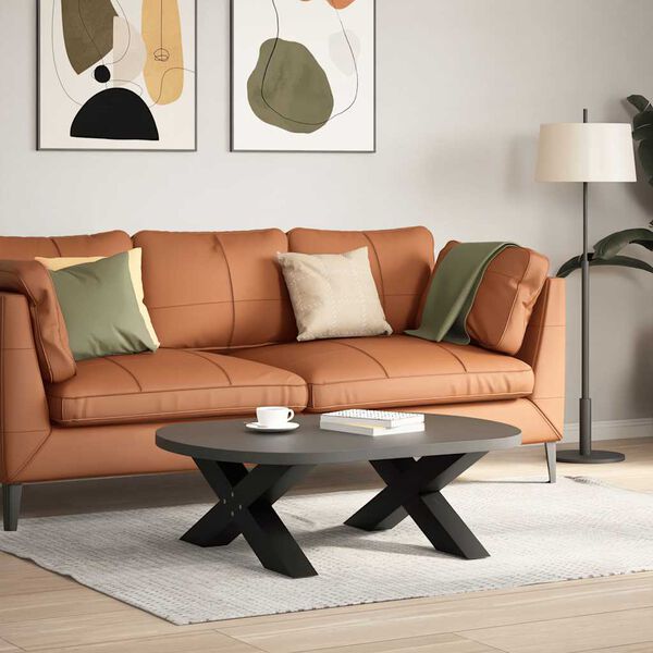 vidaXL Couchtischbeine X-Form 2 Stk. Schwarz 70x(30-31) cm Stahl