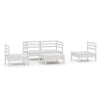 vidaXL 5-tlg. Garten-Lounge-Set Wei&szlig; Kiefer Massivholz