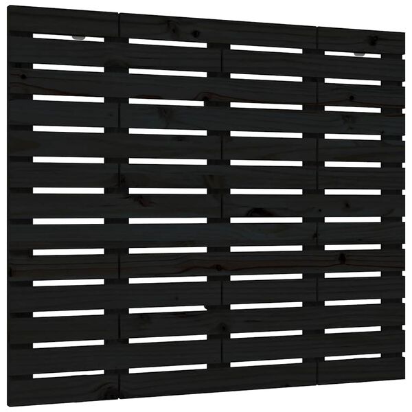 vidaXL Wand-Kopfteil Schwarz 96x3x91,5 cm Massivholz Kiefer