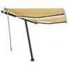 vidaXL Markise Manuell Einziehbar mit LED 350x250 cm Gelb und Wei&szlig;
