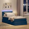 vidaXL Bett mit Stauraum und LED mit Matratze Blau 100 x 200 cm Stoff