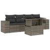 vidaXL 5-tlg. Garten-Sofagarnitur mit Kissen Grau Poly Rattan