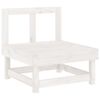 vidaXL Garten-Mittelsofa Wei&szlig; Massivholz Kiefer