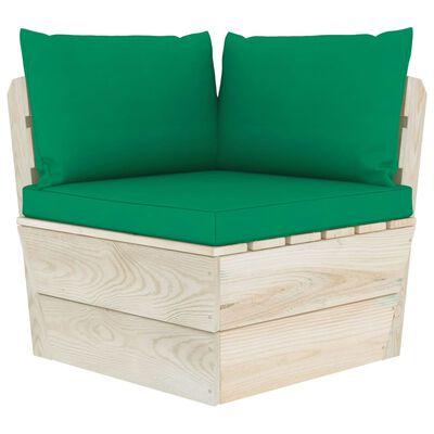 vidaXL Garten-Palettensofa 2-Sitzer mit Kissen Fichtenholz