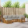 vidaXL Ecksofa Set 6 pcs Nat&uuml;rlich und Hellgrau Massivholz Akazie