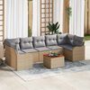 vidaXL Gartensofa-set 8 pcs Beige und Hellgrau Poly-Rattan
