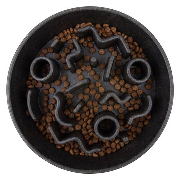 DISTRICT70 Anti-Schling-Napf f&uuml;r Hunde Bambus 21 cm Dunkelgrau