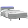 vidaXL Boxspringbett mit Matratze mit LED Hellgrau 140 x 190 cm Stoff
