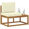 vidaXL Outdoor End Sofa Natur 91 x 63 x 73 cm Massivholz Akazie