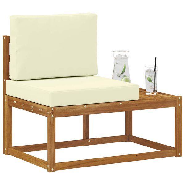 vidaXL Outdoor End Sofa Natur 91 x 63 x 73 cm Massivholz Akazie