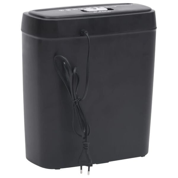 vidaXL Aktenvernichter 6 Blatt Streifenschnitt Schwarz