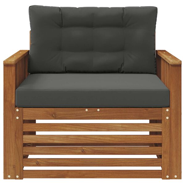 vidaXL Outdoor-Sofagarnitur Massives Akazienholz und Polyester Natur